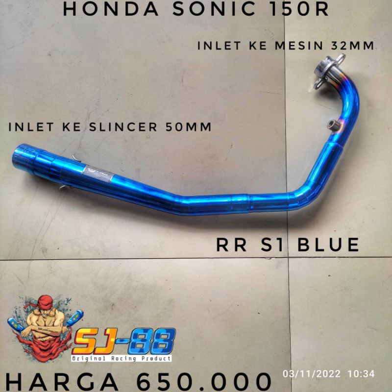 header leheran honda sonic 150r & GTR sj88 type rr s1 bluemond