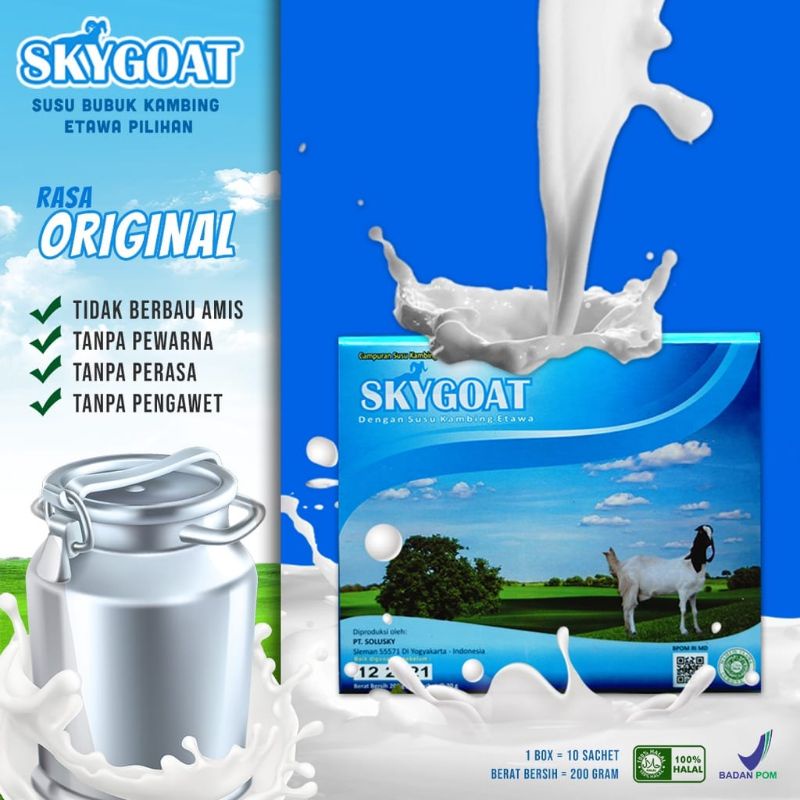 Susu Kambing Skygoat , Susu kambing Etawa , Susu kambing full cream , Susu kambing Coklat