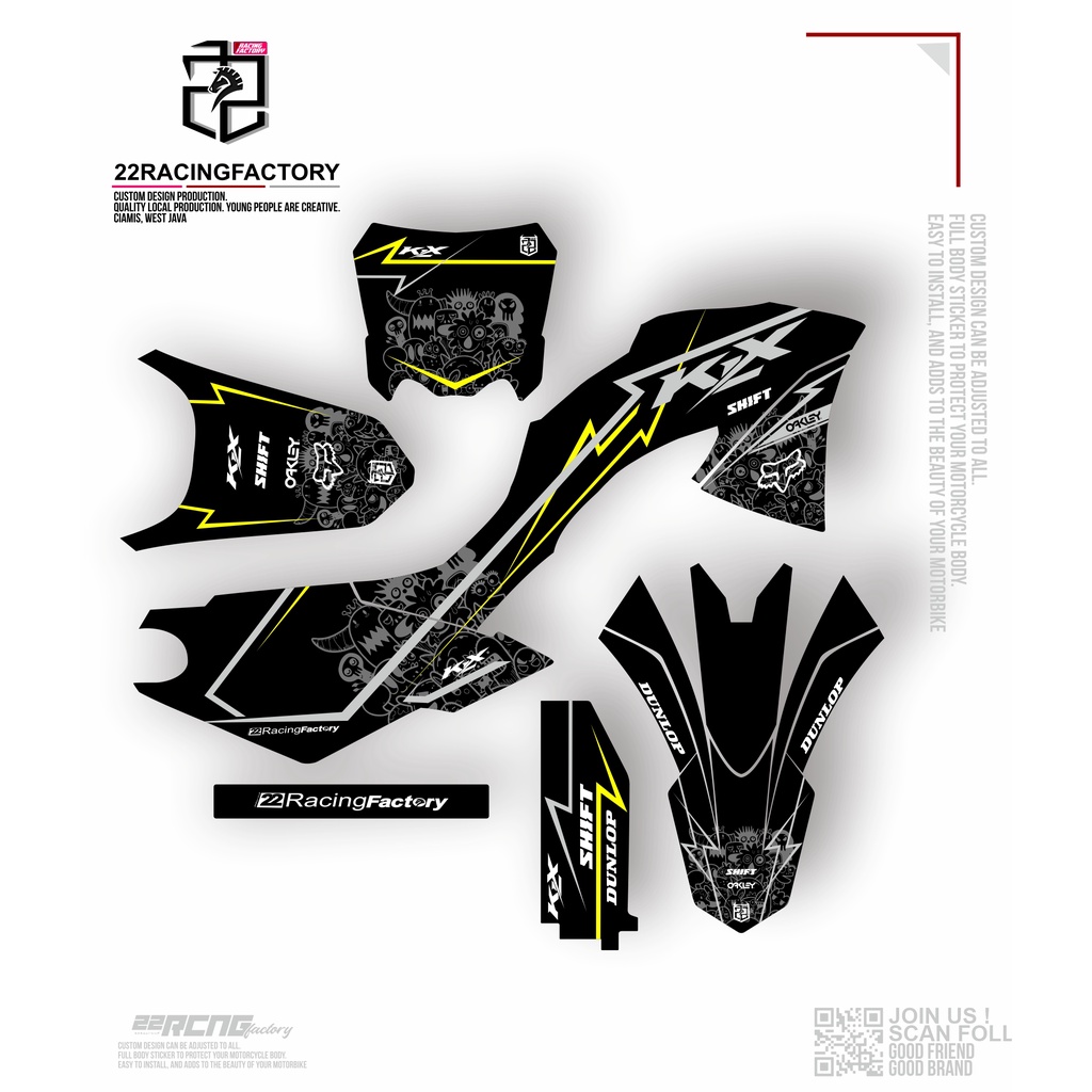 DECAL STIKER CRF / GORDONS/  KLX BF / KLX DTRACKER / KLX S OLD FULL BODY DESAIN COSTUM