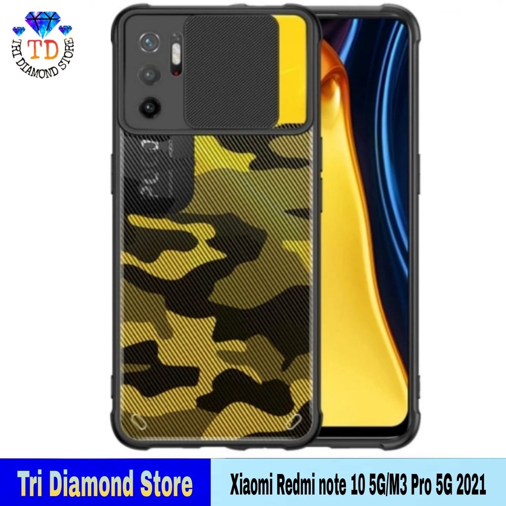 Case xiaomi redmi note 10 5G / poco m3 pro 5G 2021 Fusion Sliding Army - NOTE 10 5G, Hitam