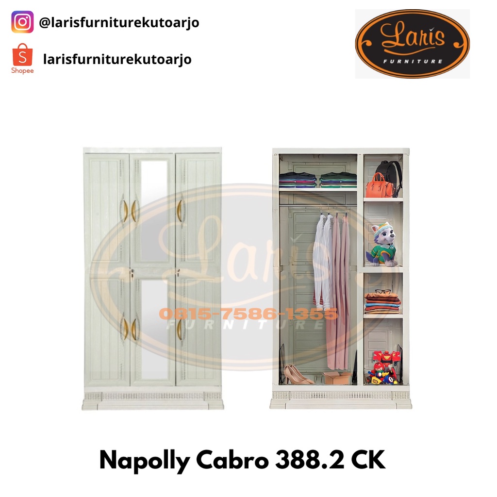 ALMARI PLASTIK CABINET NAPOLLY KACA CABRO 388.2CK