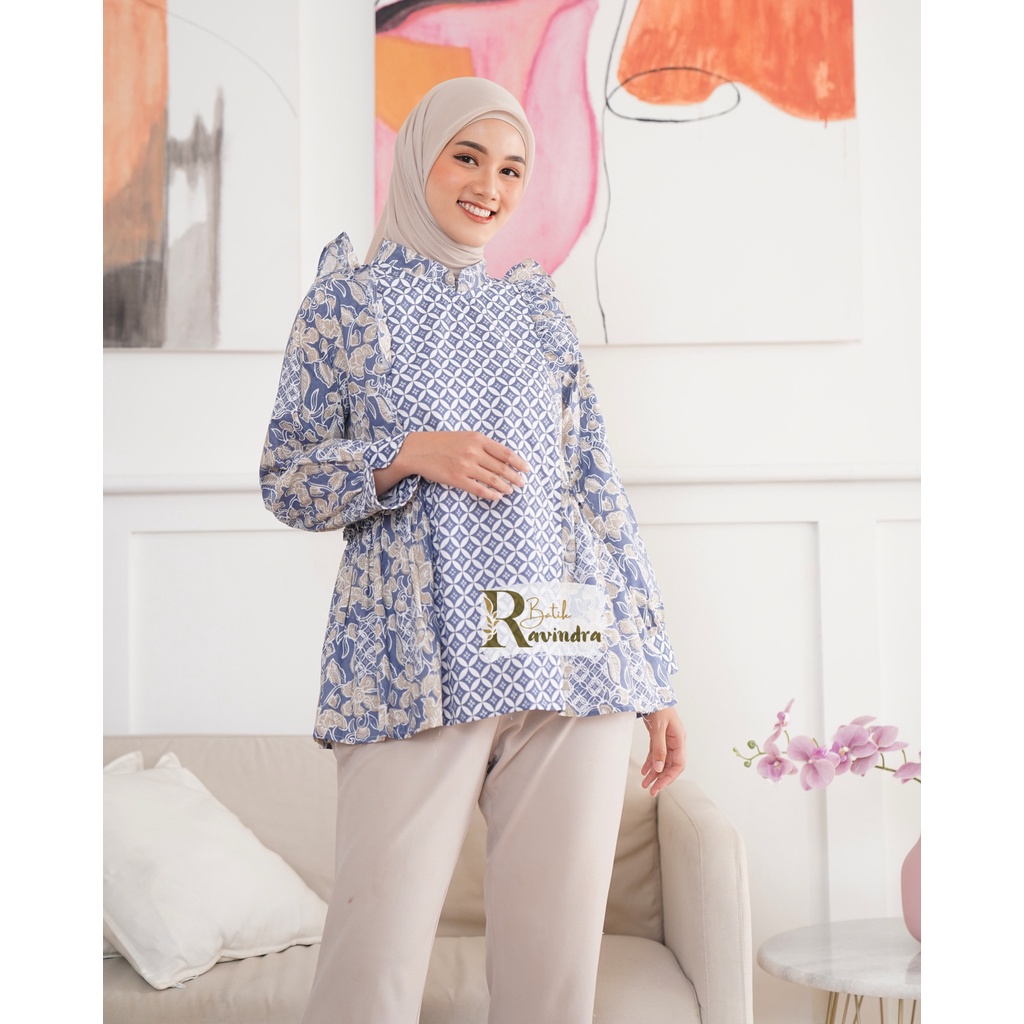 Blouse Batik Kawung Bunga Soft