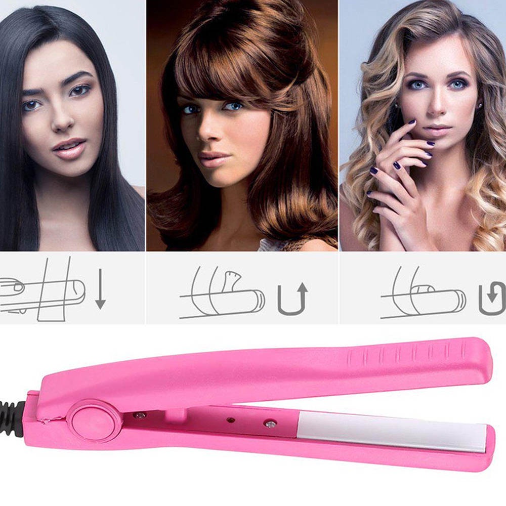 Catokan Rambut Mini Murah Portable 2 in 1 Lurus dan Keriting Rambut Curly RANDOM