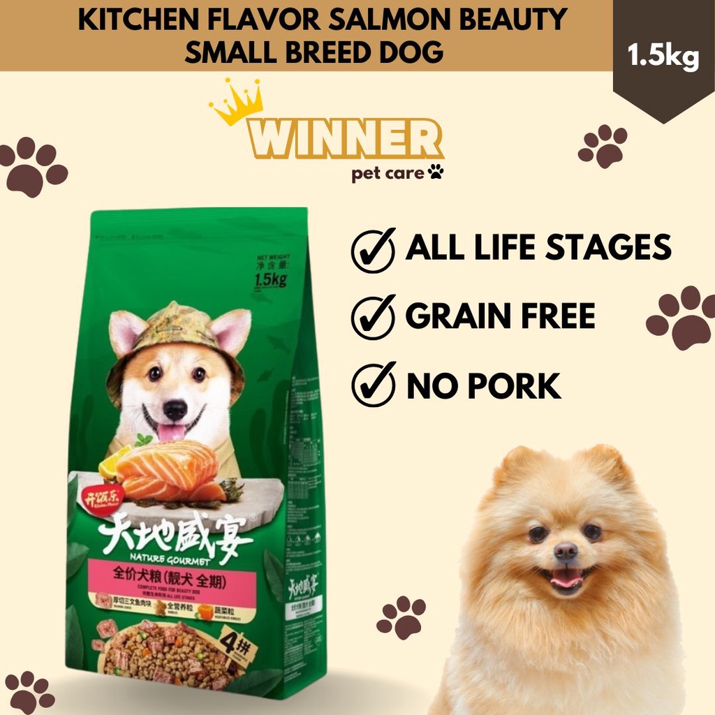 Kitchen Flavor Salmon Beauty Small Breed Dog Food All Life Stages Freshpack 1.5kg