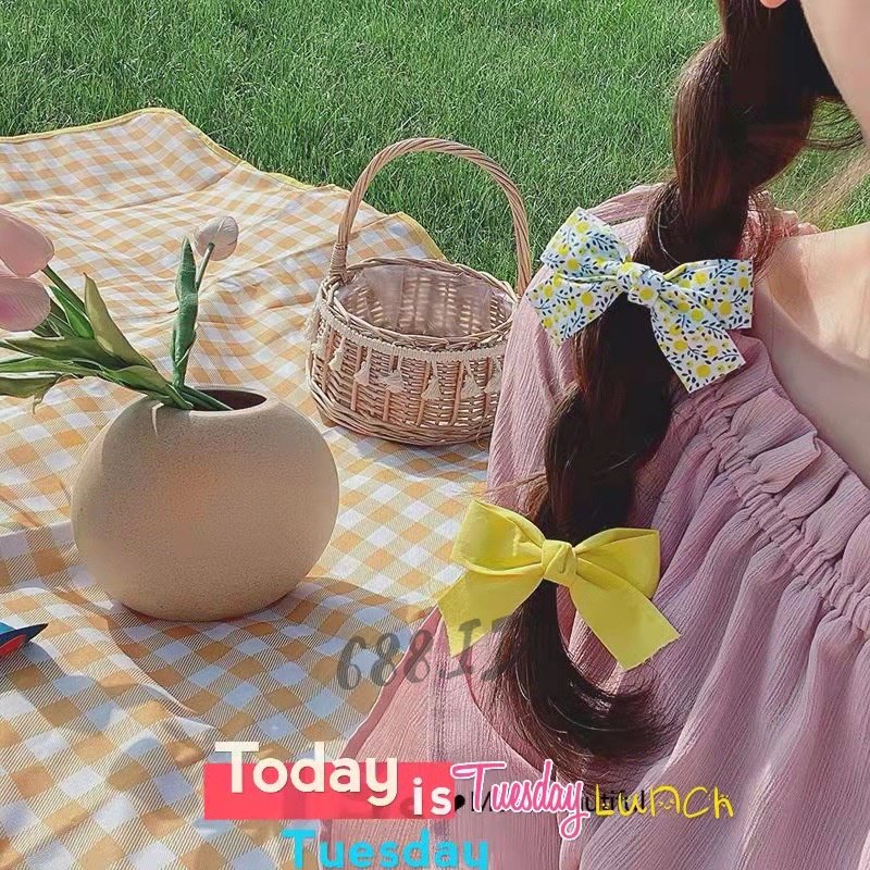 [688.id] Jepit Rambut 2pcs Pita Anak Perempuan Lucu Wanita Motif Korea Bunga Daisy Cantik JPT 02