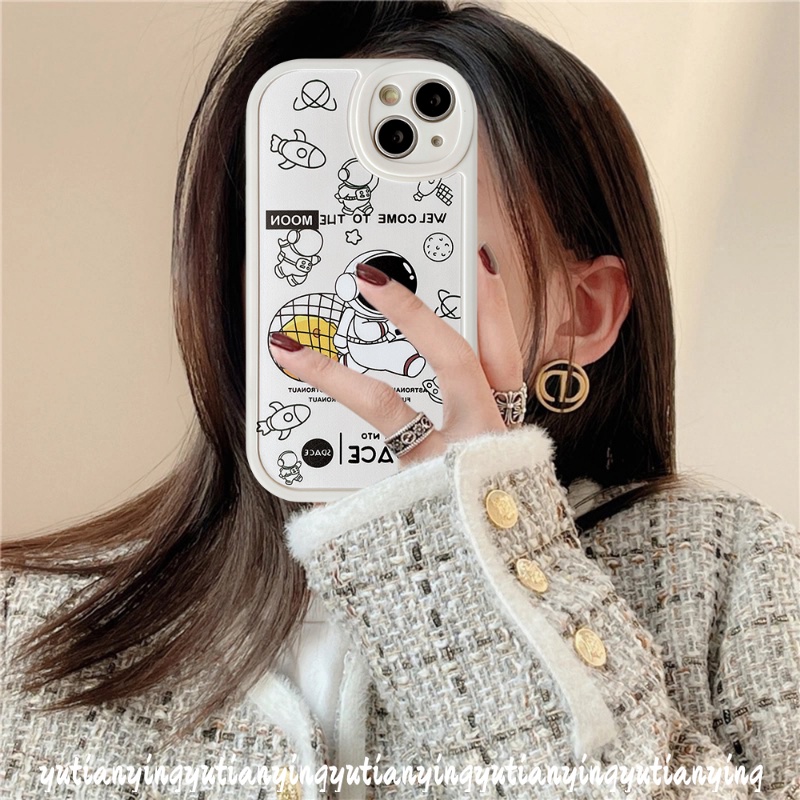 Case Kartun Lucu Realme C53 C55 10 Pro Plus C35 C21Y C17 C15 C2 C12 C11 C31 C25Y C20 C30 C25s C21 C3 Gt5 6i 5i 9i 7i 6 6s 8Pro 8i 5s 5 8 Astronot Trendy Brand NASA Sarung Soft Cover