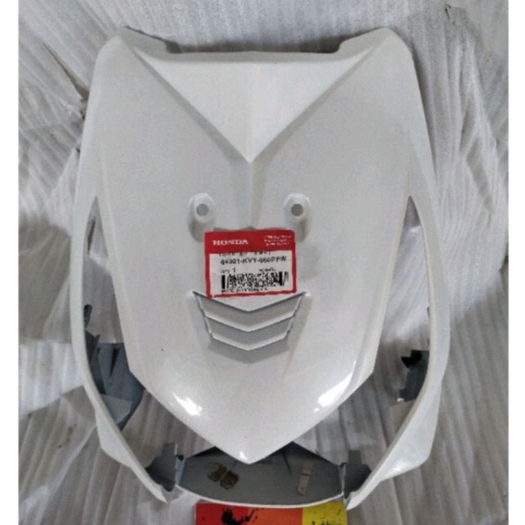 Tameng panel depan beat karbu putih ORI ahm