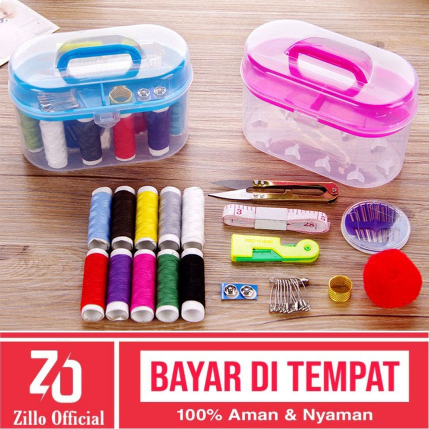 ZILLO Alat Jahit Set Perlengkapan Menjahit Sewing Kit Benang Jahit Jarum Benang Jahit Meteran Baju