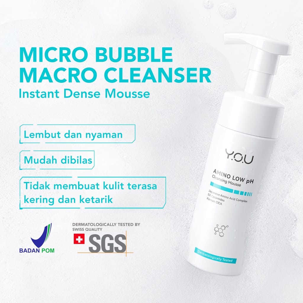 ✿ELYSABETHME✿ YOU AMINO LOW PH CLEANSING MOUSSE | SABUN CUCI MUKA 150ML facial wash washing