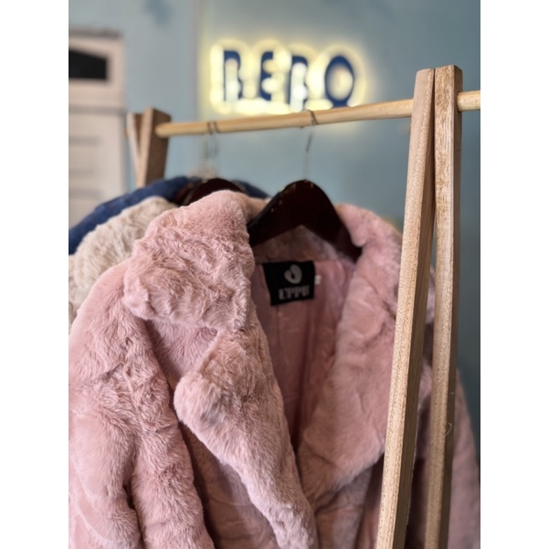 Winter Fur Coat Wanita dengan Cotton Padded Mantel Bulu Korea