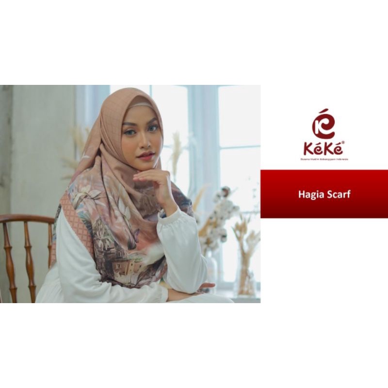 Jilbab Segiempat Hagia scarf merk Keke