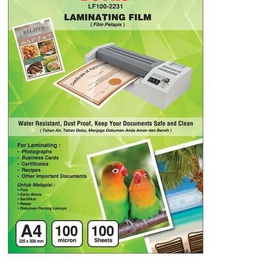 

plastik plastic laminating joyko a4 100 micron laminasi panas