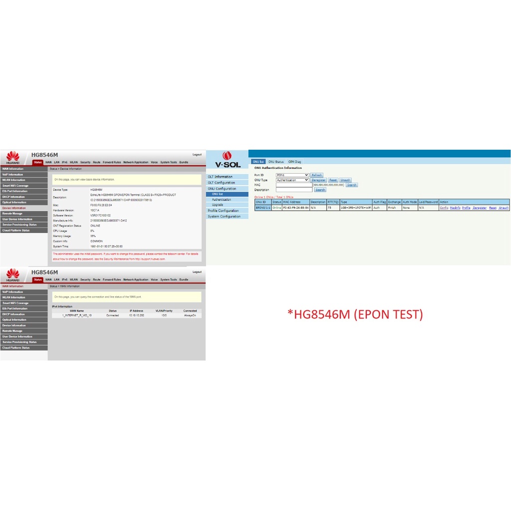 ONT Huawei HG8546M Gpon/Epon ONT Wireless | EPON ONU HG8546M