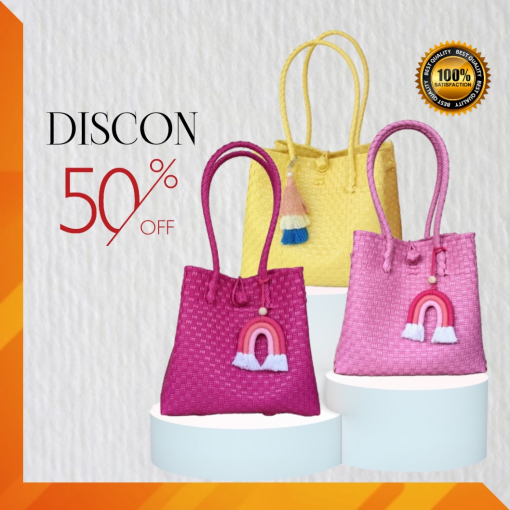 Tas Ibu Ibu Polos Anyaman Plastik Jali Premium Kekinian Cocok Buat Belanja Kondangan Buwuh/Becek Jum