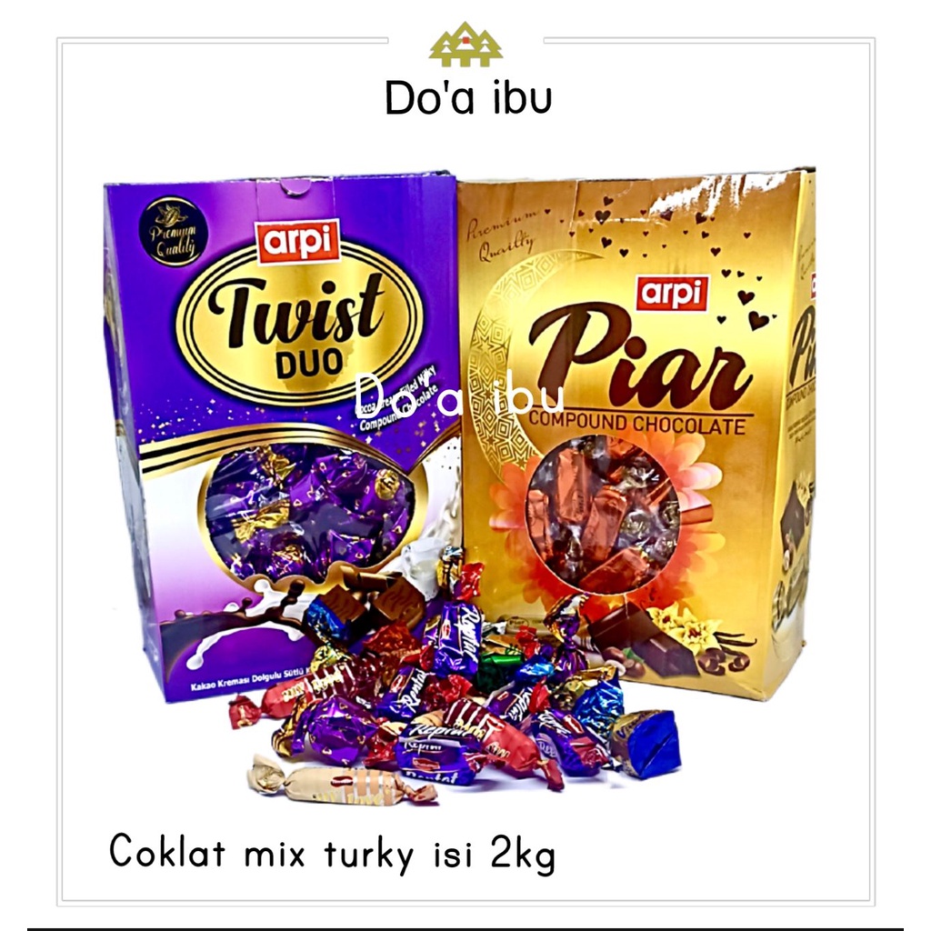 

Coklat Turkye/Coklat Arab MIX 2kg(1dus) Oleh" Haji & Umroh