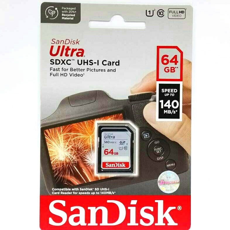 SANDISK SDCARD ULTRA 64GB 140MB/S - SD CARD 64 GB 140 MBPS ORIGINAL