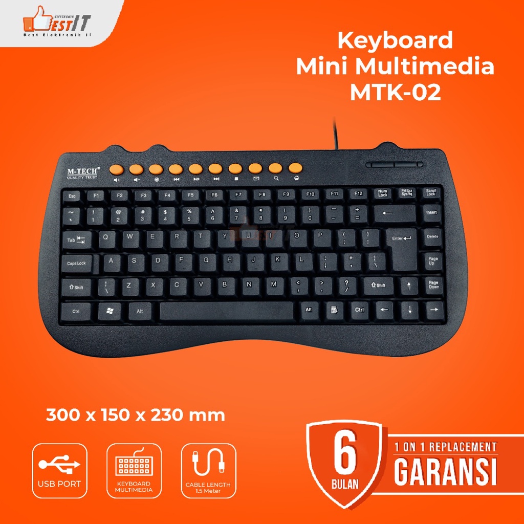 Keyboard Usb M-Tech PC Komputer Laptop Multimedia MT 02
