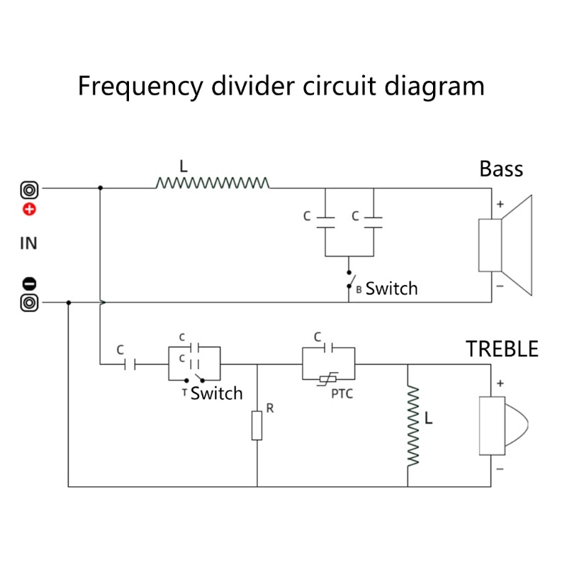 Distributor Pembagi Frekuensi BT Treble/Bass Filter Crossover Speaker 2 Arah