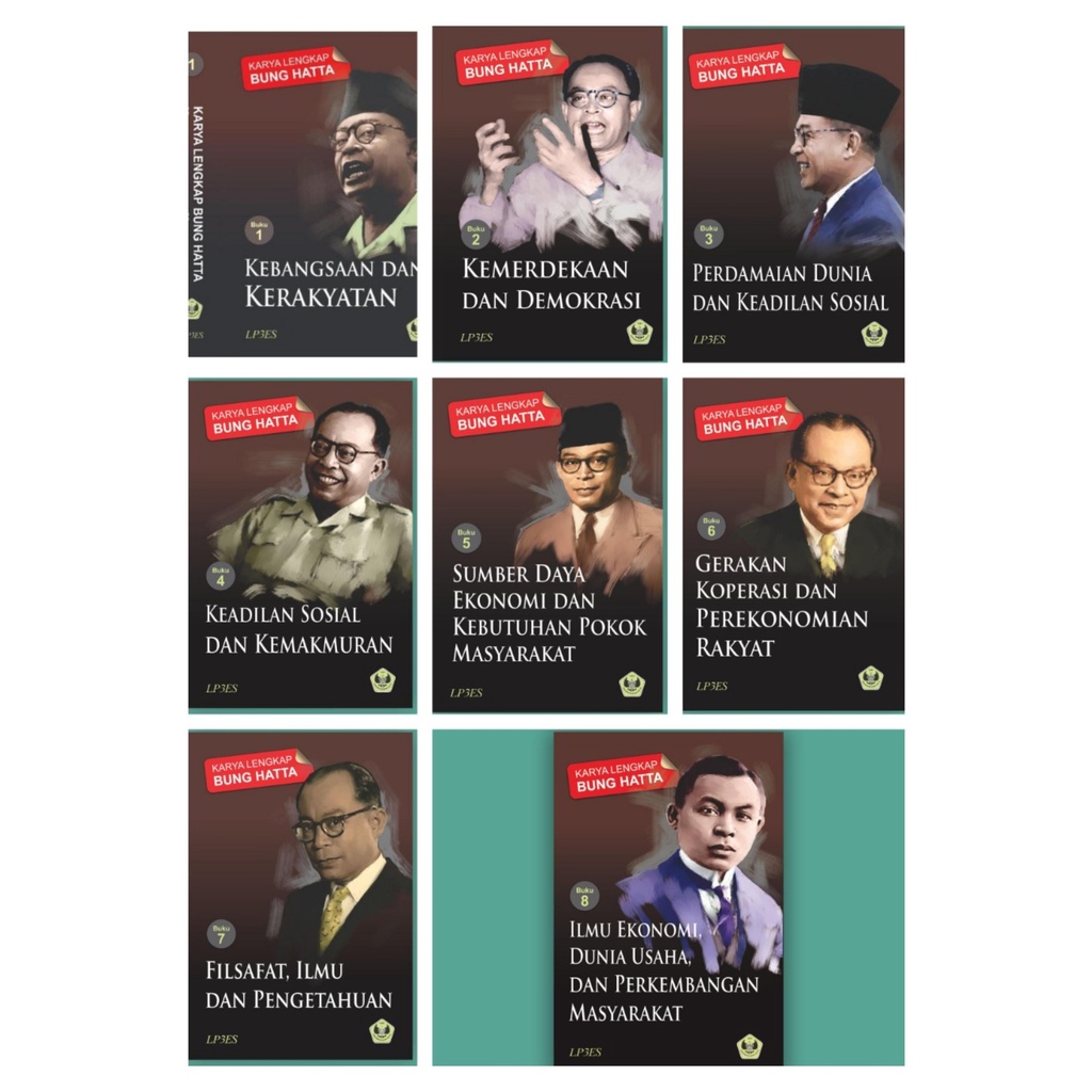 Paket 8 Buku Karya Lengkap Bung Hatta  Jilid 1-8 Lengkap - Bung Hatta - LP3ES