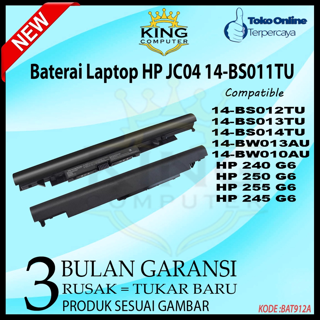 BATERAI LAPTOP HP JC04 240 G6 255 G6 250 G6 240-G6 ORIGINAL