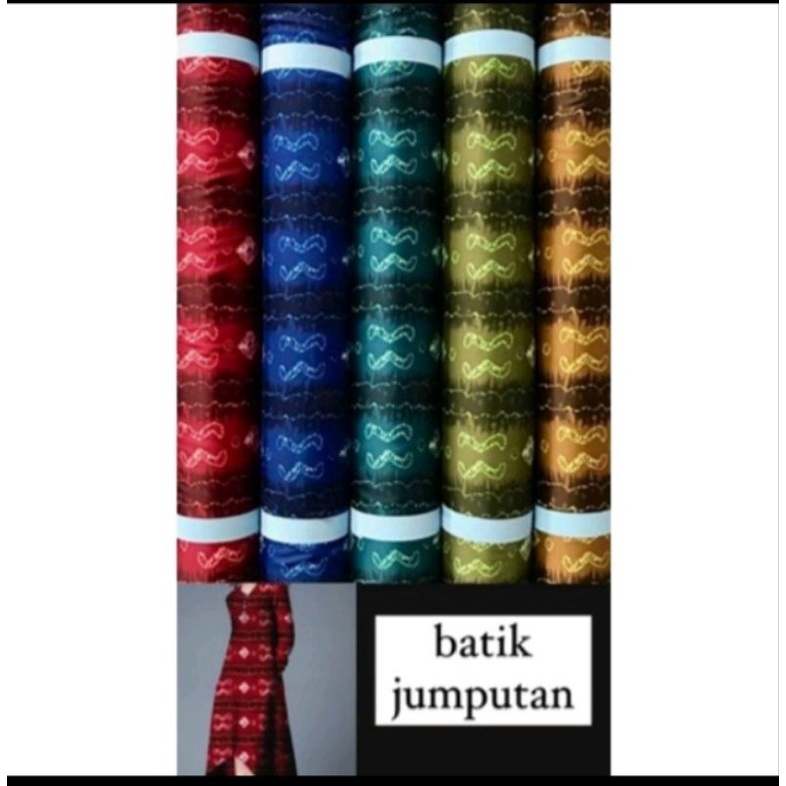 kain silk motif jumputan meteran