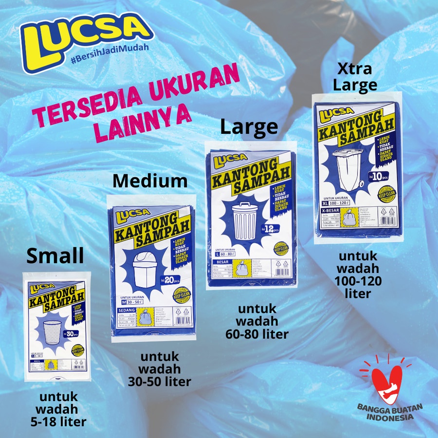 LUCSA Kantong Sampah Plastik UK L (Besar) 60 - 80 Liter