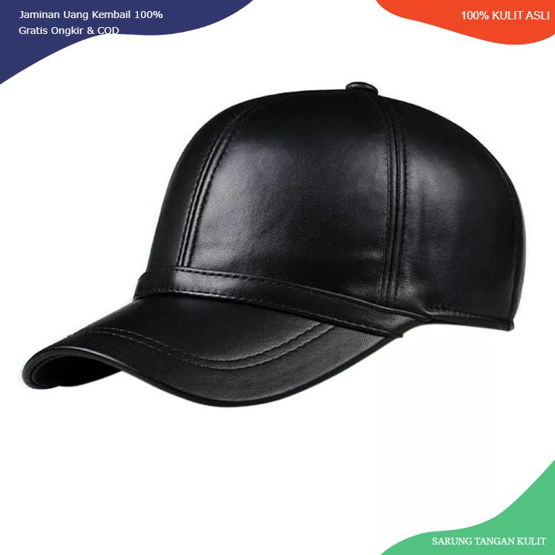 Topi kulit/ topi kulit asli pria 100% original dari kulit domba Garut kualitas nomor satu /Topi kuli