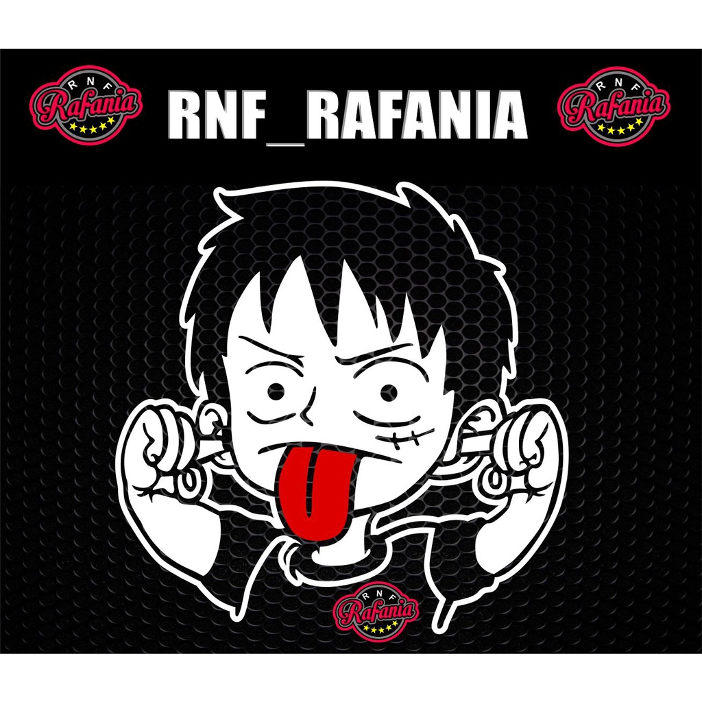 STIKER ONE PIECE ANIME LUFFY AISI TUTUP TELINGA STIKER MOBIL, MOTOR, LAPTOP, DINDING DLL CUTTING STIKER