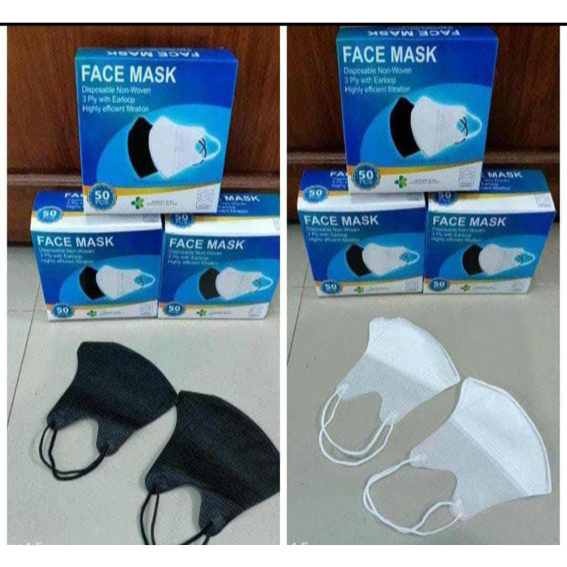Masker Duckbill Face Mask / Hitam / Putih
