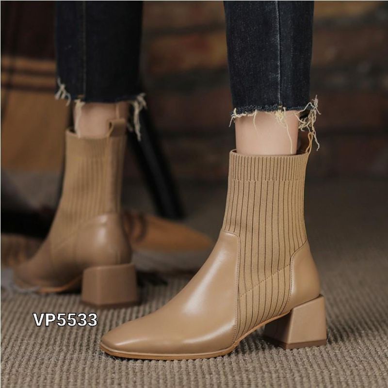 Cakep Boots High Block Fashion Korea VP5533