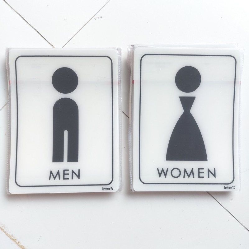 

1 BUAH Sign Akrilik Tulisan TOILET MEN WOMEN Bahan PP 15x20cm