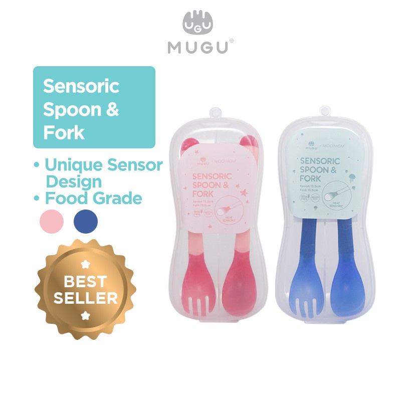 MUGU MURAH TOODLER / SENSORIC SPOON AND FORK SENDOK DAN GARPU MAKAN BAYI ANAK