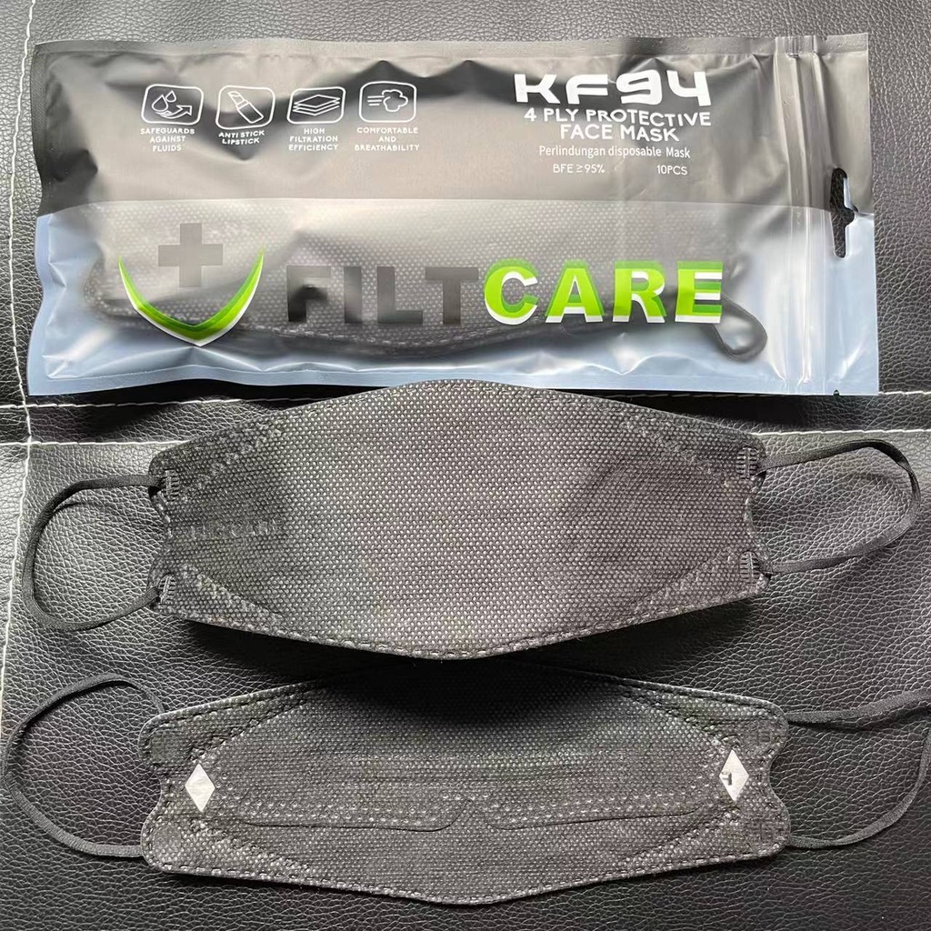 Masker KF94 Filtcare korea 4Ply Earloop Hitam