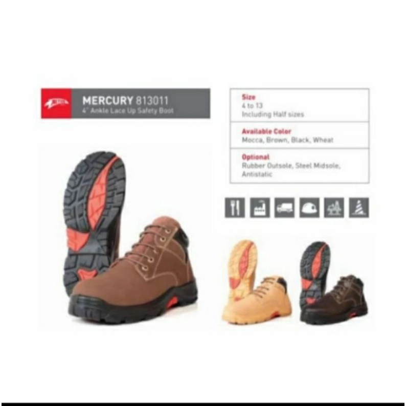 Sepatu Safety Aetos Mercury 813011 / Sepatu Boot Safety Karet Original