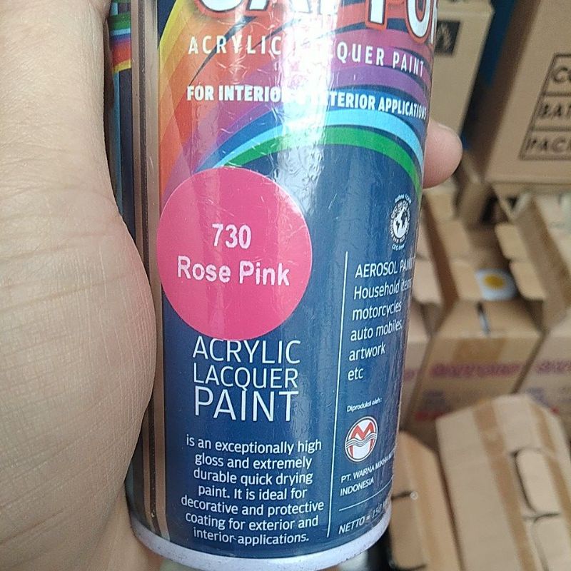 saporo acrylic lacquer paint pilok pilox cat spray sapporo 150ml saporo 730 Rose pink 150ml merah muda