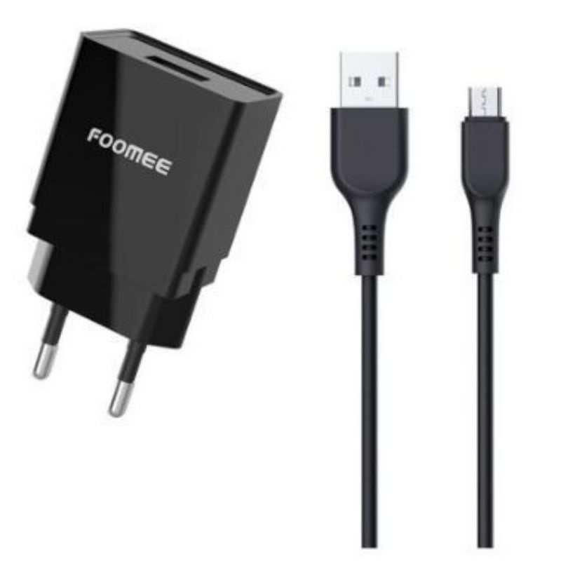 Adaptor Charger Foomee CC27 / CC27s Batok Charger 1.5A Single USB Port With Cable Micro Usb