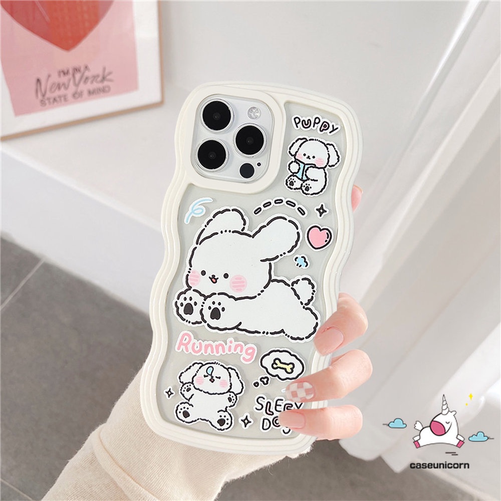 Lovely Cover Redmi 12C 9 10C 9T 10 9A 10A 9C NFC Redmi Note 11 10 11s 10s 9 8 10Pro 9 9pro 9s 11Pro Mi 11T Pro POCO M3 X3 NFC Pro Kartun Lucu Puppy Pochacco Wavy Edge Soft Sarung