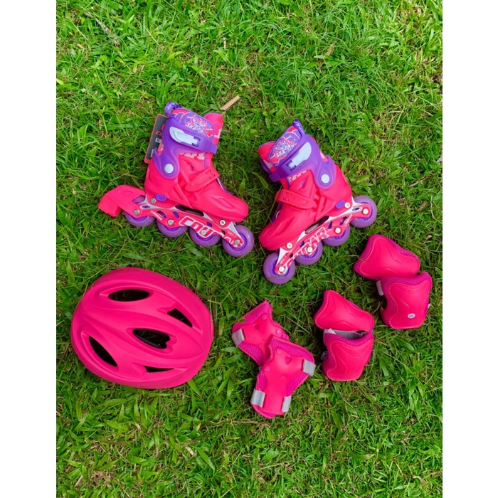 SEPATU RODA ANAK INLINE SKATE COUGAR MZS887PS QS SET PINK