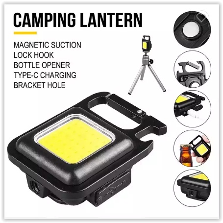 READY mini cob keychain lampu senter LED portable light USB rechargeable LED dengan gantungan kunci ini