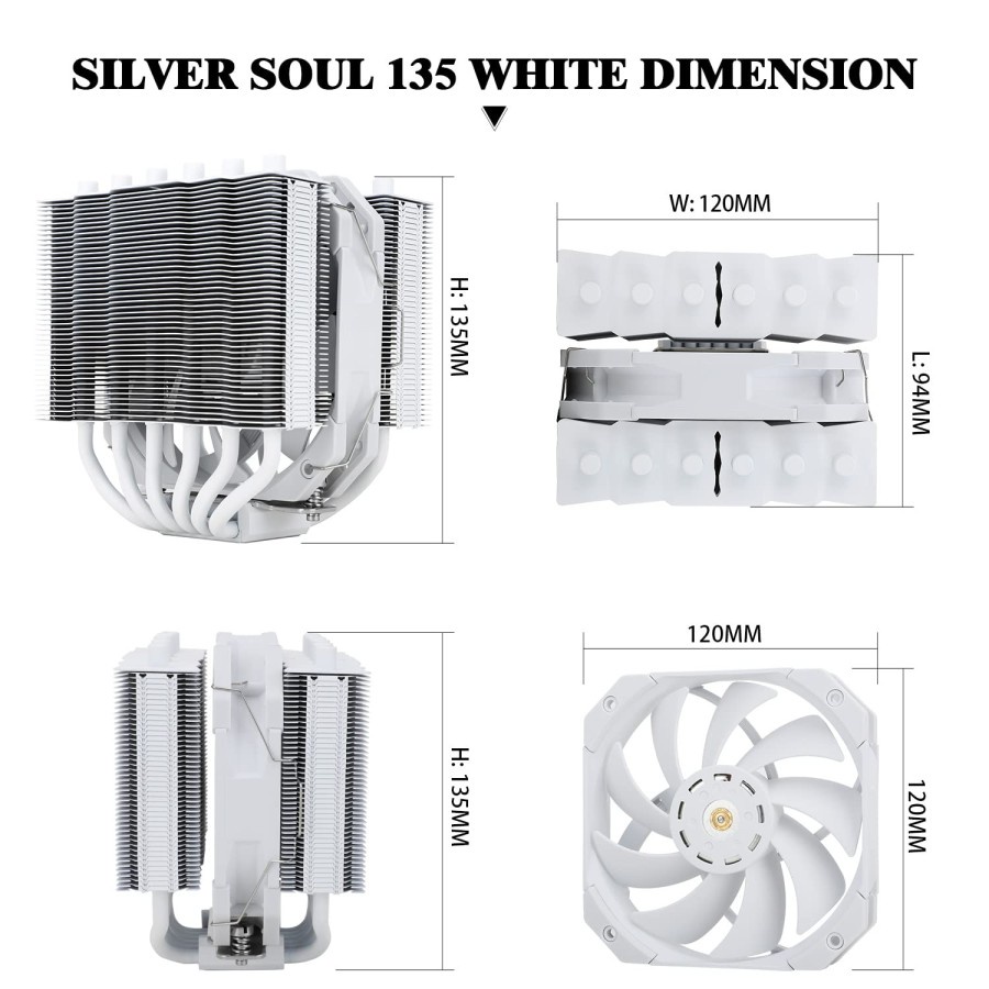 HSF THERMALRIGHT Silver Soul 135 WHITE | 120mm Twin Tower CPU Cooler