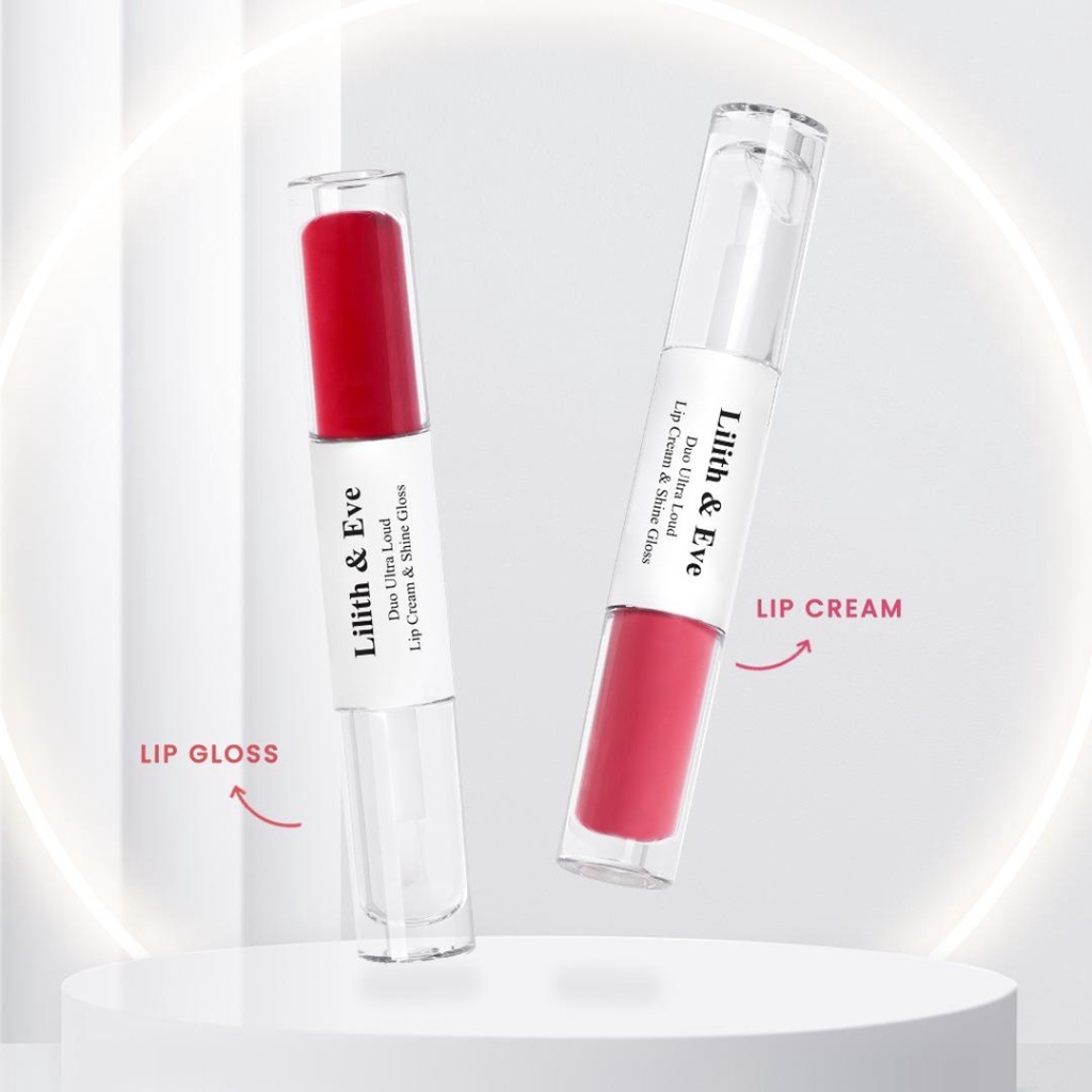 [ FREE GIFT ] Lilith and Eve 2in1 Ultra Loud Lip Cream and Lip Gloss - Matte Finish and Shine Gloss Lipstik Make Up Tahan Lama