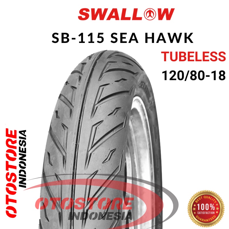Ban Luar Motor Swallow SB-115 SEA HAWK 120/80-18 RING 18 Tubeless  ban motor BAN MOTOR SUPRA JUPITER