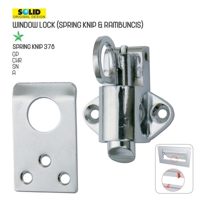 SPRING KNIP SOLID 378/ GRENDEL JENDELA