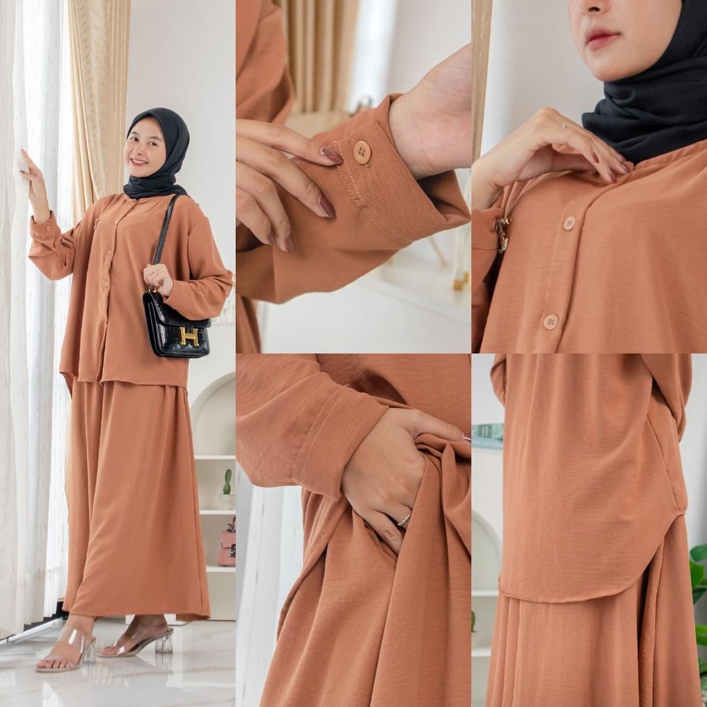 DALIA Set Skirt Blouse Crinkle By Ademin Co | Setelan Wanita