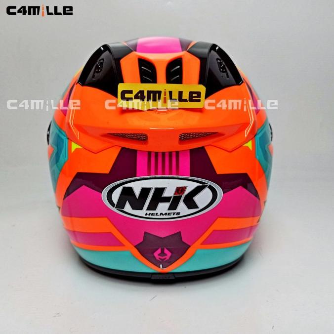 HELM NHK R6 STARCO ORANGE FLUO PINK TOSCA HALF FACE