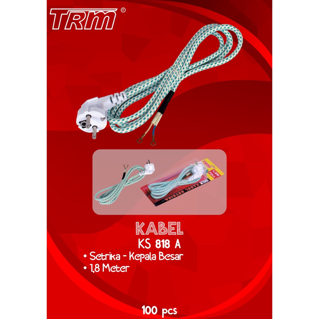 Kabel Setrika TRM Kepala Besar KS 818 A 1.8M