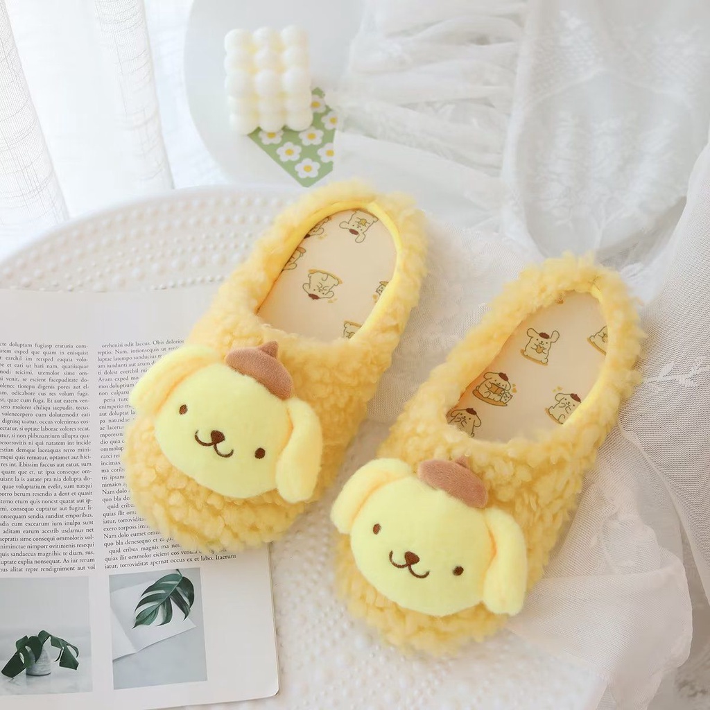 SANDAL RUMAH CINNAMOROLL MELODY KUROMI HELLO KITTY POCHACCO DOG POMPOMPURIN SEPATU KAMAR RUANGAN IMPOR LEMBUT