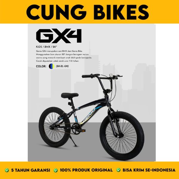 Sepeda anak laki BMX 20 Inch Genio GX 04 by United Bike ban besar jumbo 3.0