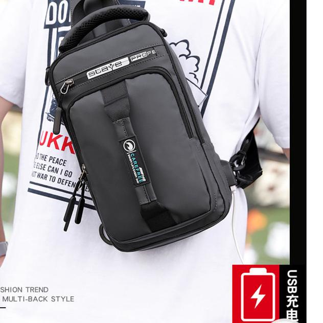 Tas Selempang Pria Haoshuai Tas Pria Trendy Tas Pria Haoshuai - Biru