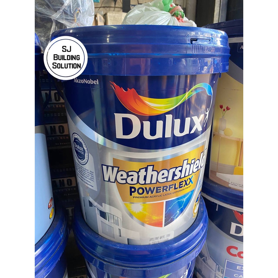 CAT DULUX WEATHERSHIELD POWERFLEXX 2.5LTR 5KG WHITE PUTIH 5 KG 2.5 LTR